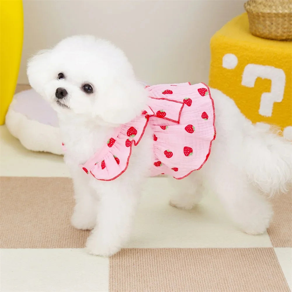 Strawberry Pattern Summer Dress for Dog