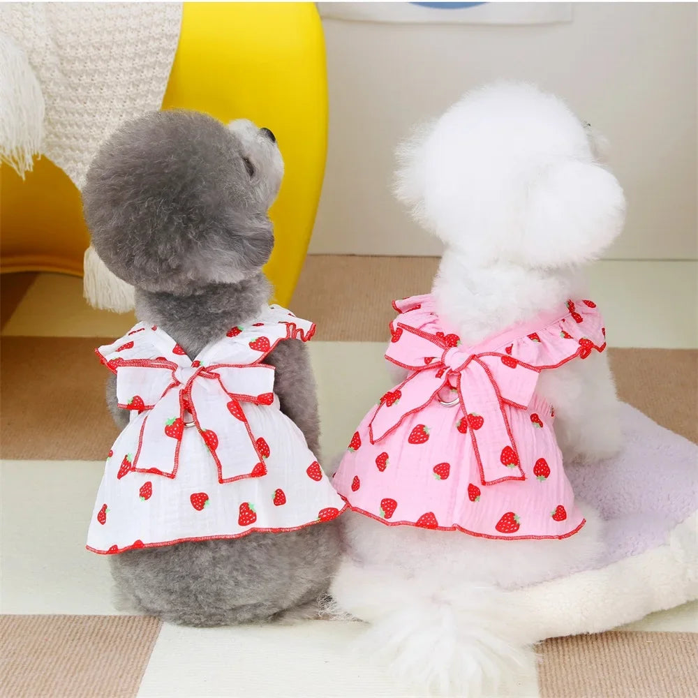 Strawberry Pattern Summer Dress for Dog