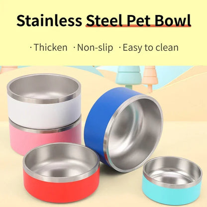 Stainless Steel Round Dogl Cat Bowl