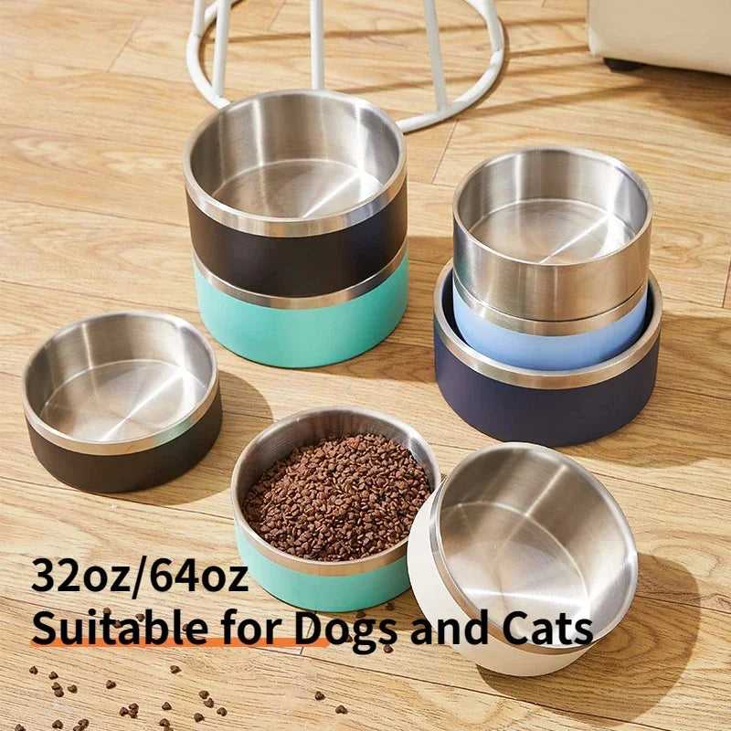 Stainless Steel Round Dogl Cat Bowl